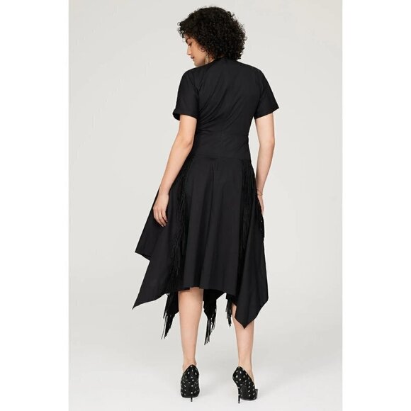 Bibhu Mohapatra Collective Cutout Fringe Dress Black Womens Size 4 - Picture 3 of 10